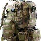 Рюкзак тактичний Milcraft 50L з системою MOLLE забарвлення A-TACS з підсумками, що відстібаються