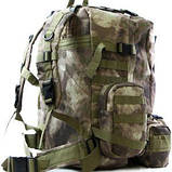 Рюкзак тактичний Milcraft 50L з системою MOLLE забарвлення A-TACS з підсумками, що відстібаються, фото 3