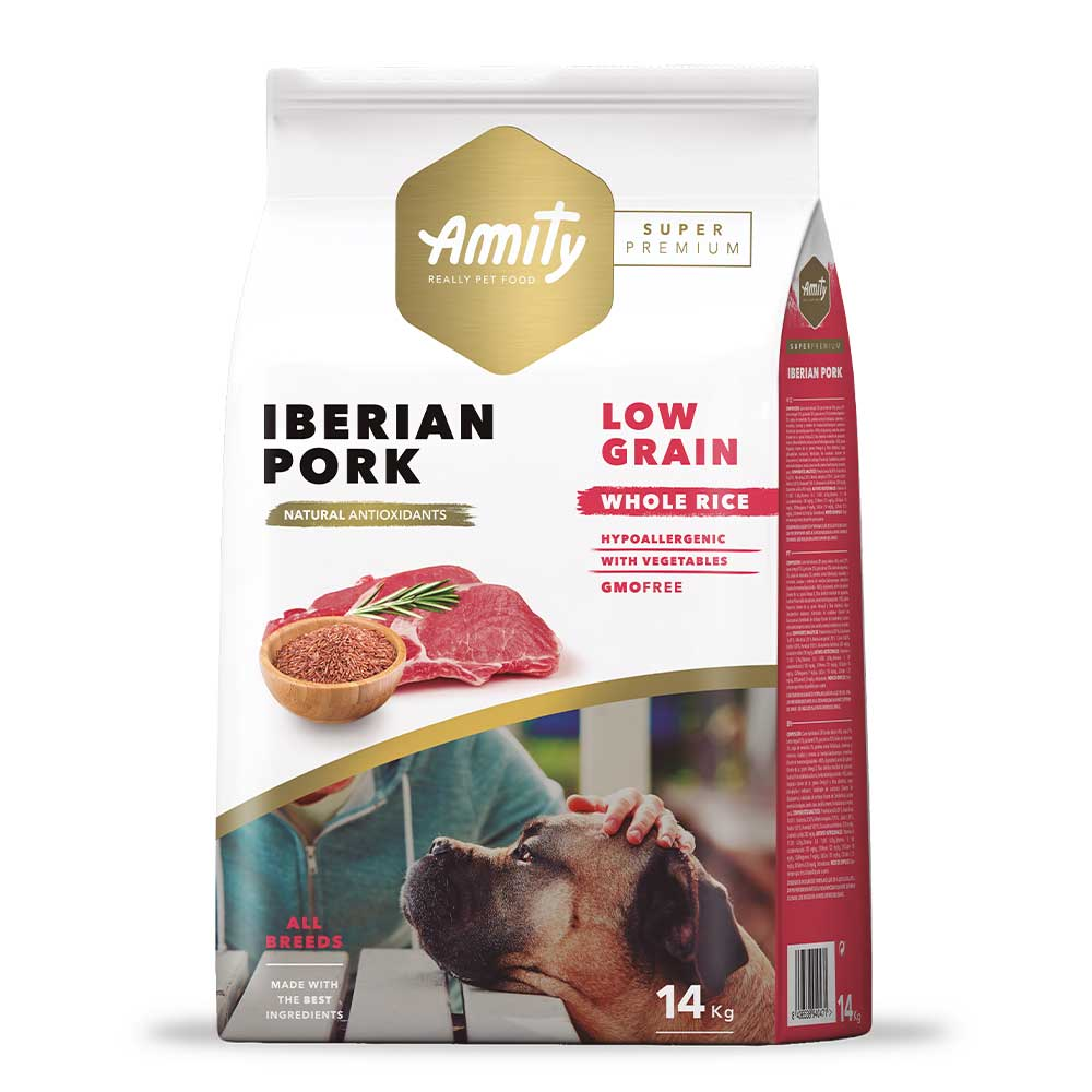Сухий корм для дорослих собак з іберійською свининою AMITY Super Premium Iberian Pork 14 кг
