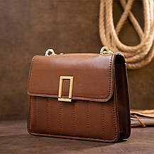 Горизонтальна сумка зі шкірозамінника Vintage sale_14907 Коричнева, фото 4