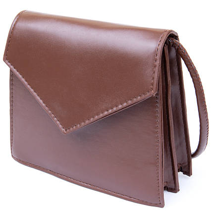 Горизонтальна сумка з лініями зі шкірозамінника Vintage sale_14933 Коричнева, фото 1