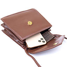 Горизонтальна сумка з лініями зі шкірозамінника Vintage sale_14933 Коричнева, фото 3