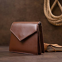 Горизонтальна сумка з лініями зі шкірозамінника Vintage sale_14933 Коричнева, фото 4