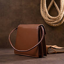 Горизонтальна сумка з лініями зі шкірозамінника Vintage sale_14933 Коричнева, фото 5