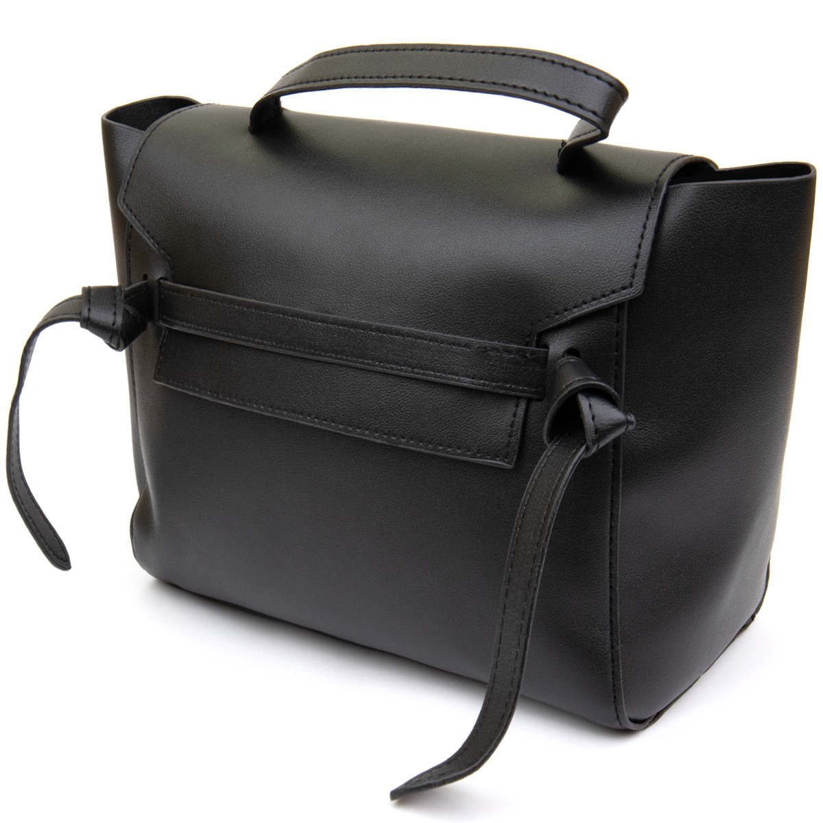 Сумка з клапаном із шкірзамінника Vintage sale_14949 Чорна