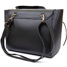 Сумка з клапаном із шкірзамінника Vintage sale_14949 Чорна, фото 2