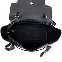 Сумка з клапаном із шкірзамінника Vintage sale_14949 Чорна, фото 3