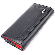 Місткий гаманець для жінок з натуральної гладкої шкіри CANPELLINI 21611 Чорний, фото 2