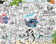 Розмальовка Стіч 120 х 150 см, Мега велика розмальовка, набір з фломастерами, фото 3