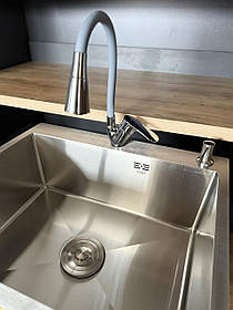Комплект: мийка для кухні інтегрована H5050 Brushed Steel 3,0/1,0 мм та 10 39484 Змішувач для кухні Tani 008