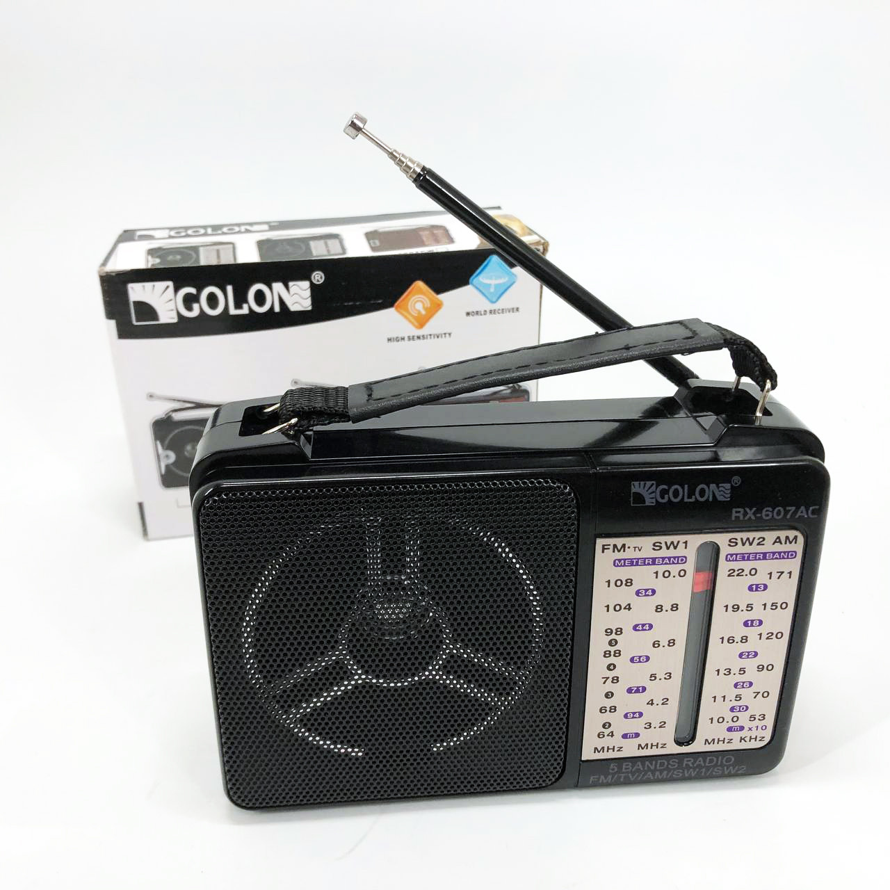 Кращі цифрові радіоприймачі GOLON RX-607 AC, Переносний приймач fm am, Радіоприймач GR-972 з ремінцем