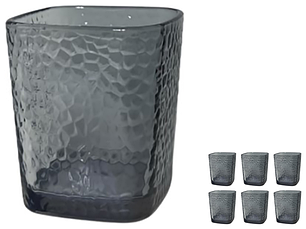 Квадратна склянка для віскі Набір 6 шт склянки Набір склянок для скотча віскі Склянки рокс Стакани dof, фото 2