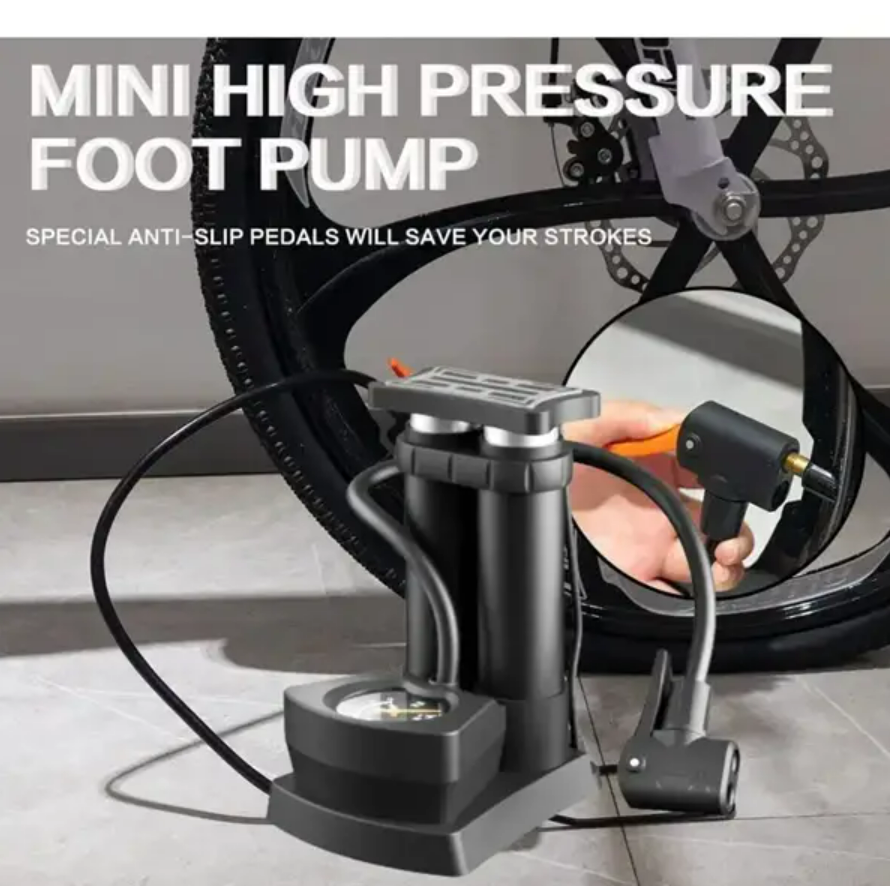 Насос ножний легкий портативний Air pump, для закачування м'ячів, надувних матраців, човнів, велосипедних шин