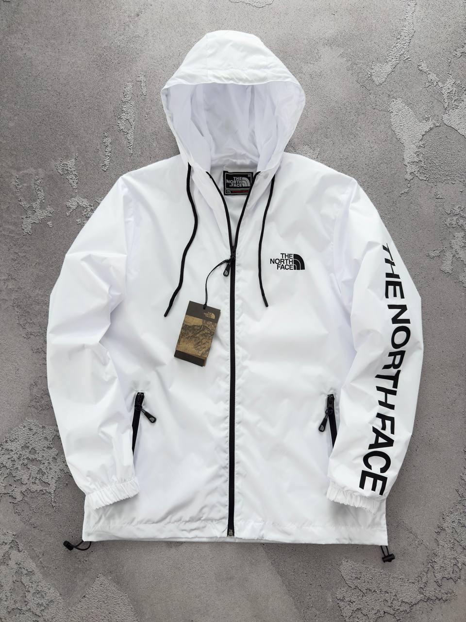 Чоловіча вітрівка The North Face з капюшоном біла Куртка Зе Норд Фейс весняна