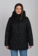 Демісезонна жіноча куртка класичного чорного кольору