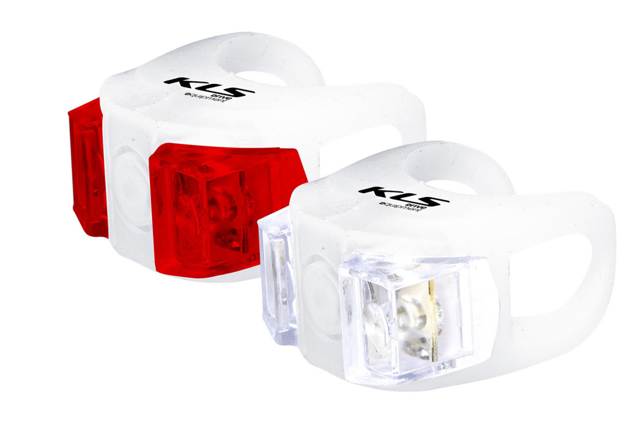 Фонарик на велосипед ліхтарик фара KLS Twins набір передня, задня білий, фото 1