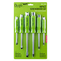 Набір викруток ударних хрест та шліц, 6 предм Alloid