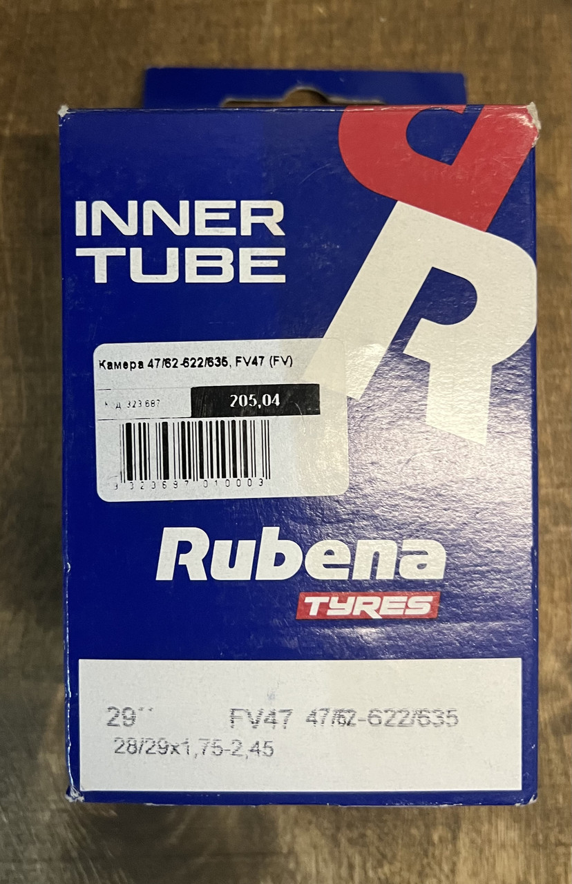 Камера на велосипед велокамера Rubena 28/29 x 1,75 - 2,45 (47/62 - 622/635) FV47, фото 1