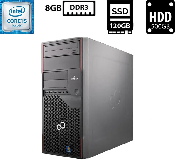 Комп'ютер Fujitsu Esprimo P710 E85+ Tower/Core i5-3470 3.20GHz/8GB DDR3/SSD 120GB+HDD 500GB/Intel HD Graphics DVI Б/В
