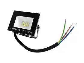 Прожектор світлодіодний LED SMD 10W 6500K IP65 600LM "Нептун" чорний Lemanso LMP103-10