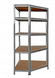 Стелаж кутовий металевий 180x90x30 5 полиць на склад, балконя. для дома, лоджії, в гараж