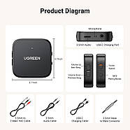 Блютуз аудіо приймач-передавач з акумулятором UGREEN CM667 Bluetooth 5.2 Receiver/Transmitter (чорний), фото 9