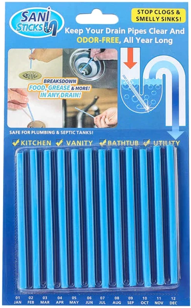 🥢Палички для усунення засмічень Sani Sticks(12 шт)🥢