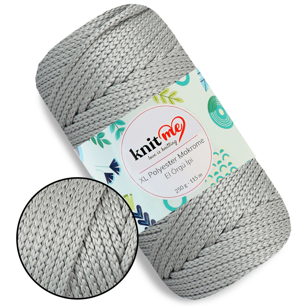 Шнур поліпропіленовий 4мм, Knit Me Macrame XL, Світло-сірий №1636