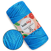 Шнур Knit Me Macrome Midi 4 мм, Неоново-блакитний No249