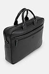 Ділова чоловіча шкіряна сумка Karya 0260-45 чорна, фото 3