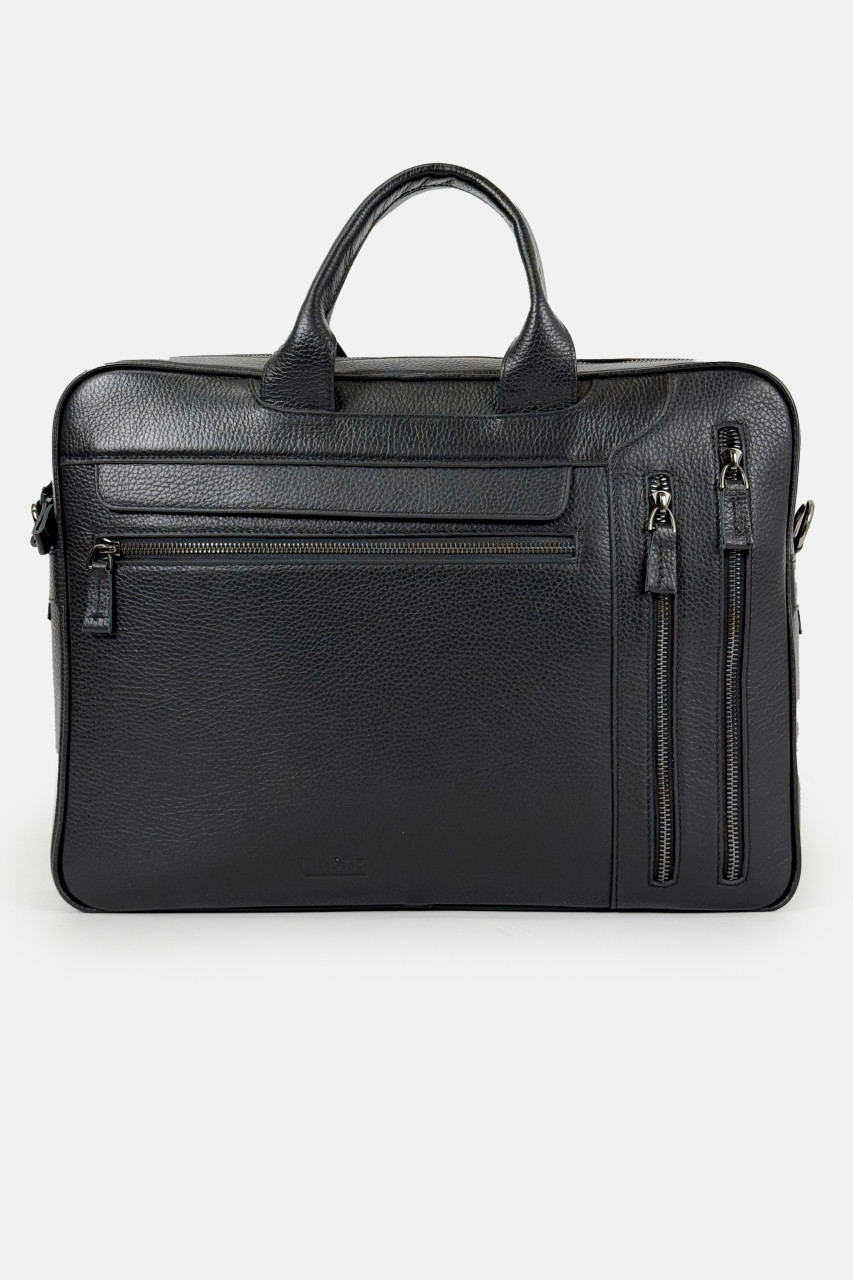 Ділова чоловіча шкіряна сумка Karya 0260-45 чорна, фото 1