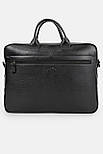 Ділова чоловіча шкіряна сумка Karya 0260-45 чорна, фото 2