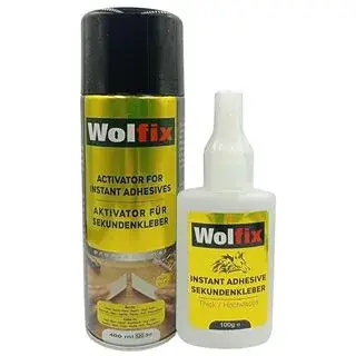 Цианоакриловий клей WOLFIX 400 мл + 100 мл