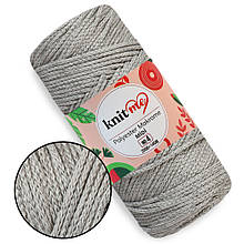 Шнур Knit Me Macrome Midi 4 мм, Сірий No222
