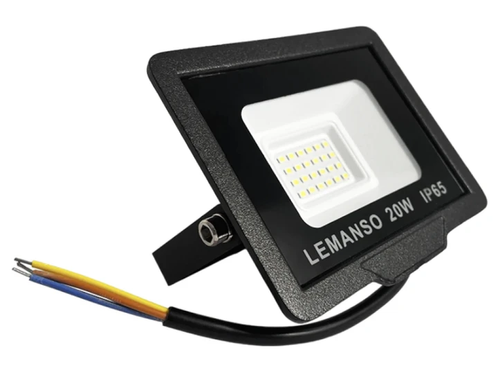Прожектор LED 20W 6500K IP65 1600LM чорний "Посейдон" Lemanso LMP73-21
