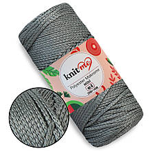 Шнур Knit Me Macrome Midi 4 мм, Темно-сірий No214