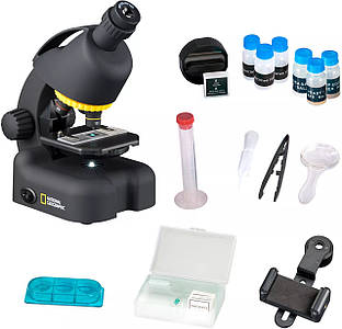 Дитячий мікроскоп National Geographic 40x-640x | З адаптером для смартфону | Для досліджень і навчання