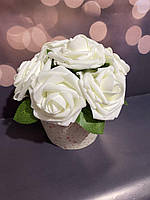 Букет білих троянд  7шт (мильна піна)