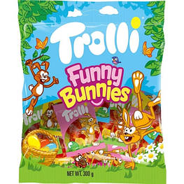 Жувальні цукерки Trolli Funny Bunnies Великоднє асорті 300g