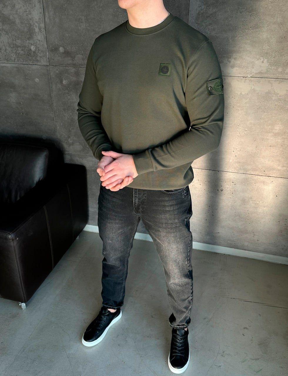 Чоловіча кофта світшот Stone Island H4980 хакі