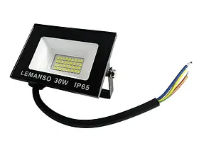 Прожектор світлодіодний LED SMD 30W 6500K IP65 1800LM чорний "Нептун" Lemanso LMP103-30