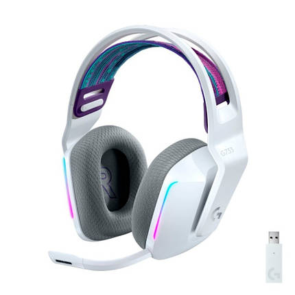 Навушники Logitech G733 Lightspeed Wireless RGB Gaming Headset White NoBox, фото 1