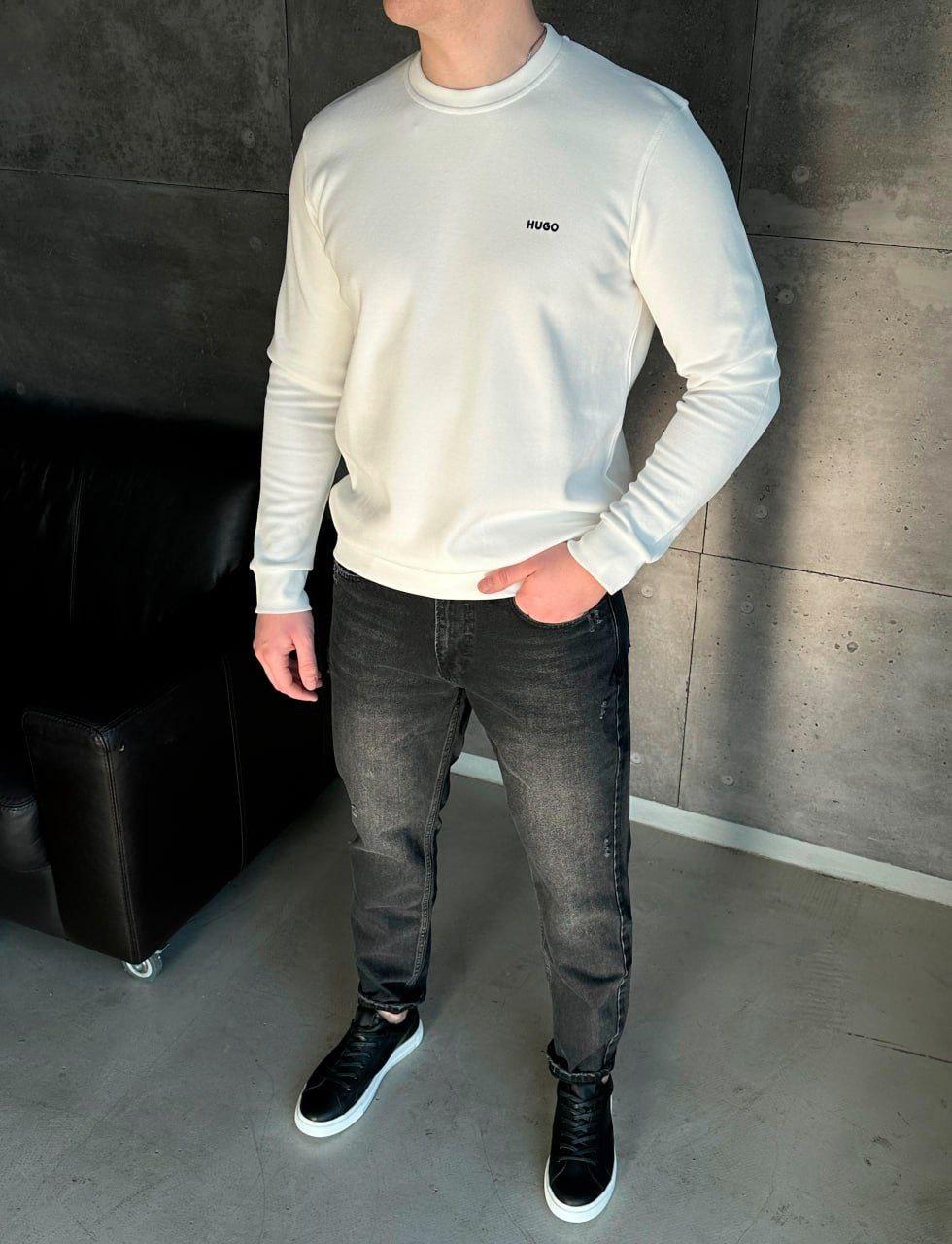 Чоловіча кофта світшот Hugo Boss H4978 біла