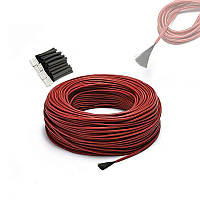 Карбоновий нагрівальний кабель 33Ом 12К, 100м, в силіконовій ізоляції для систем обігріву, тепла підлога