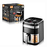 Аерофрітюрниця на 7 л з гратами та невеликими шампурами 1500 Вт Air Fryer RAF 5354 Фритюрниця на кухню, фото 7