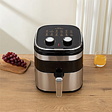 Аерофрітюрниця на 7 л з гратами та невеликими шампурами 1500 Вт Air Fryer RAF 5354 Фритюрниця на кухню, фото 8