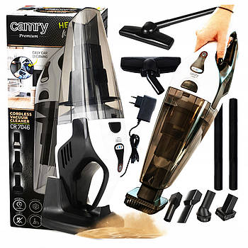 Бездротовий ручний пилосос Camry CR 7046 — 200 Вт, HEPA-фільтр, 0.5 л, 4 насадки, 20 хв автономної роботи