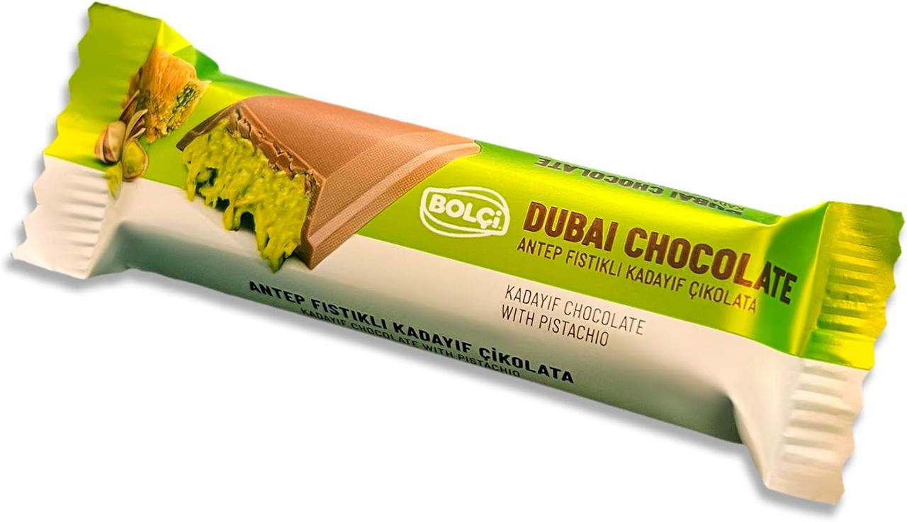 Дубайський шоколадний батончик Bolci Dubai Chocolate Bar 30г, фото 1