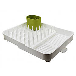 Сушарка органайзер для посуду та кухонного приладдя Ango розсувна зі зливом пластик