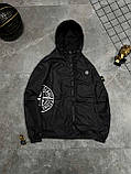 Чоловіча двостороння куртка вітровка STONE ISLAND M2295 темно-сіра, фото 11